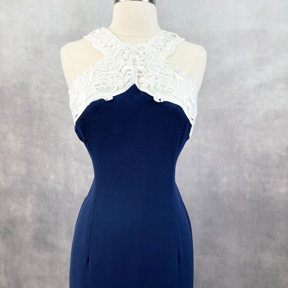 Vintage 80s Scott McClintock Maxi Dress Size 6 Formal Cocktail Sophisticated - Picture 3 of 9